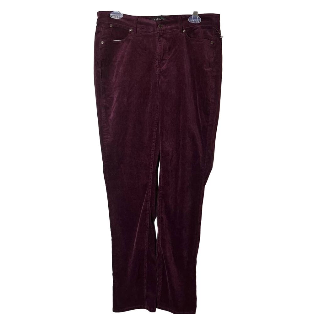 Talbots Flawless Five Pocket Wine Color Women Corduroy Pants Sz 4L
